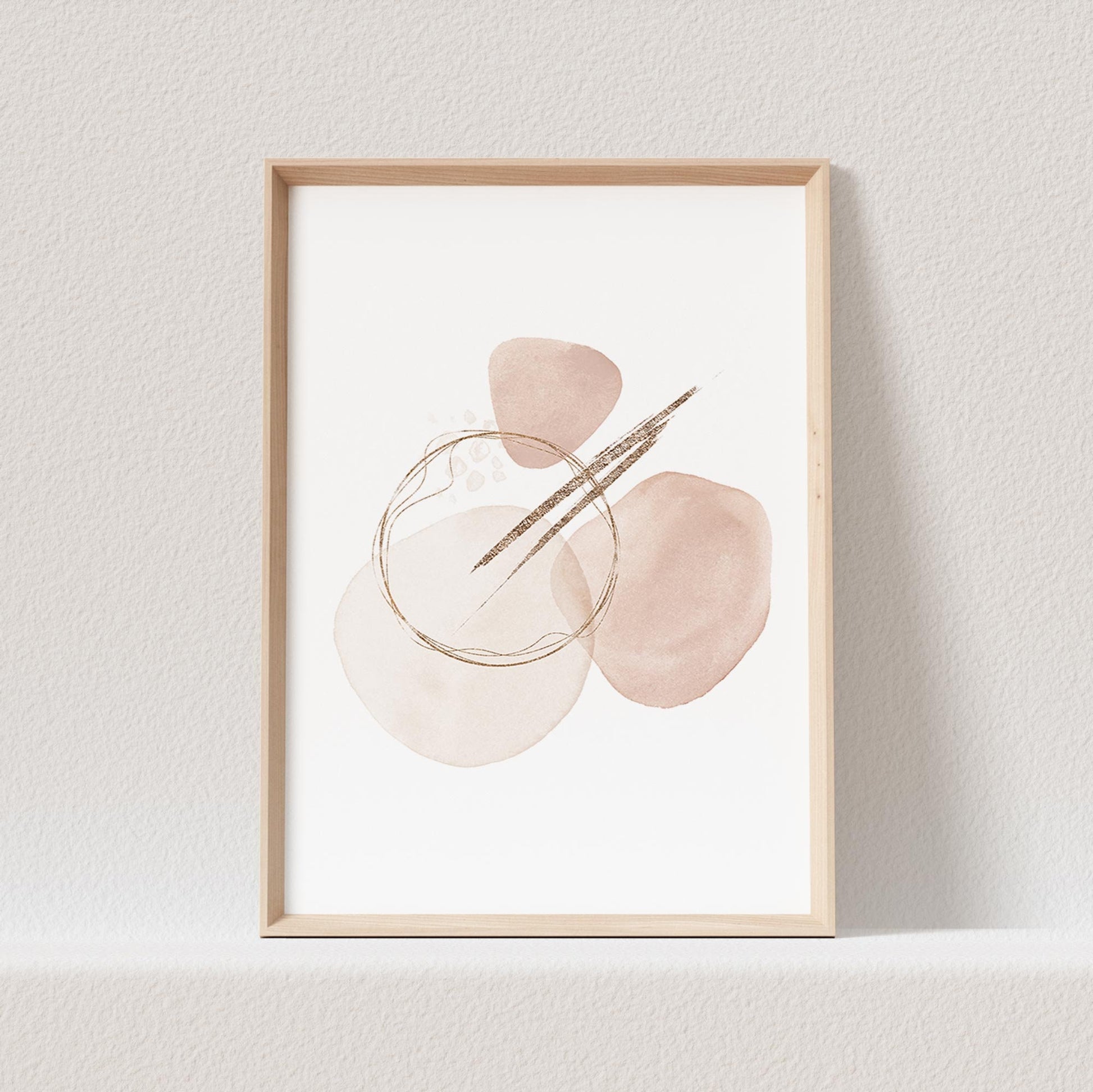 Abstrakte Kunst Poster Beige Boho Minimalistische Formen Print Bild Wandkunst Wanddeko