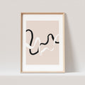 Boho Wanddekoration Abstrakter Kunstdruck in Beige Minimalistischer Print Bild Wandkunst Wanddeko