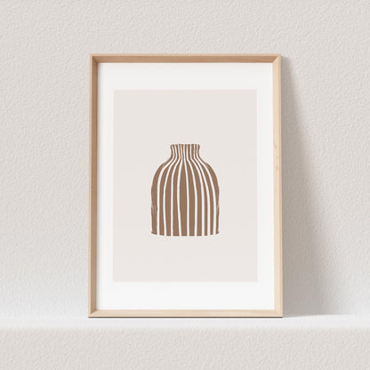 Boho Wanddekoration Poster Vase Abstrakter Kunstdruck in Beige Minimalistischer Print Bild Wandkunst Wanddeko