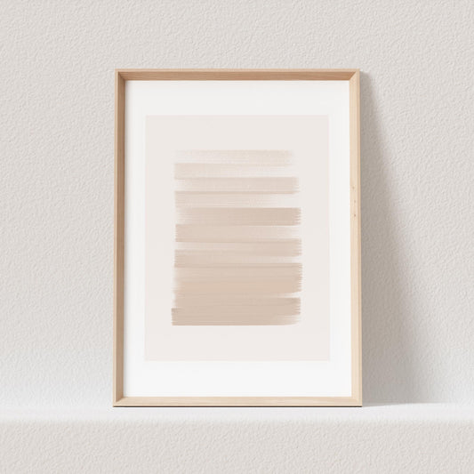 Boho Wanddekoration Abstrakter Kunstdruck in Beige Erdfarben Minimalistische Formen Print Bild Wandkunst Wanddeko