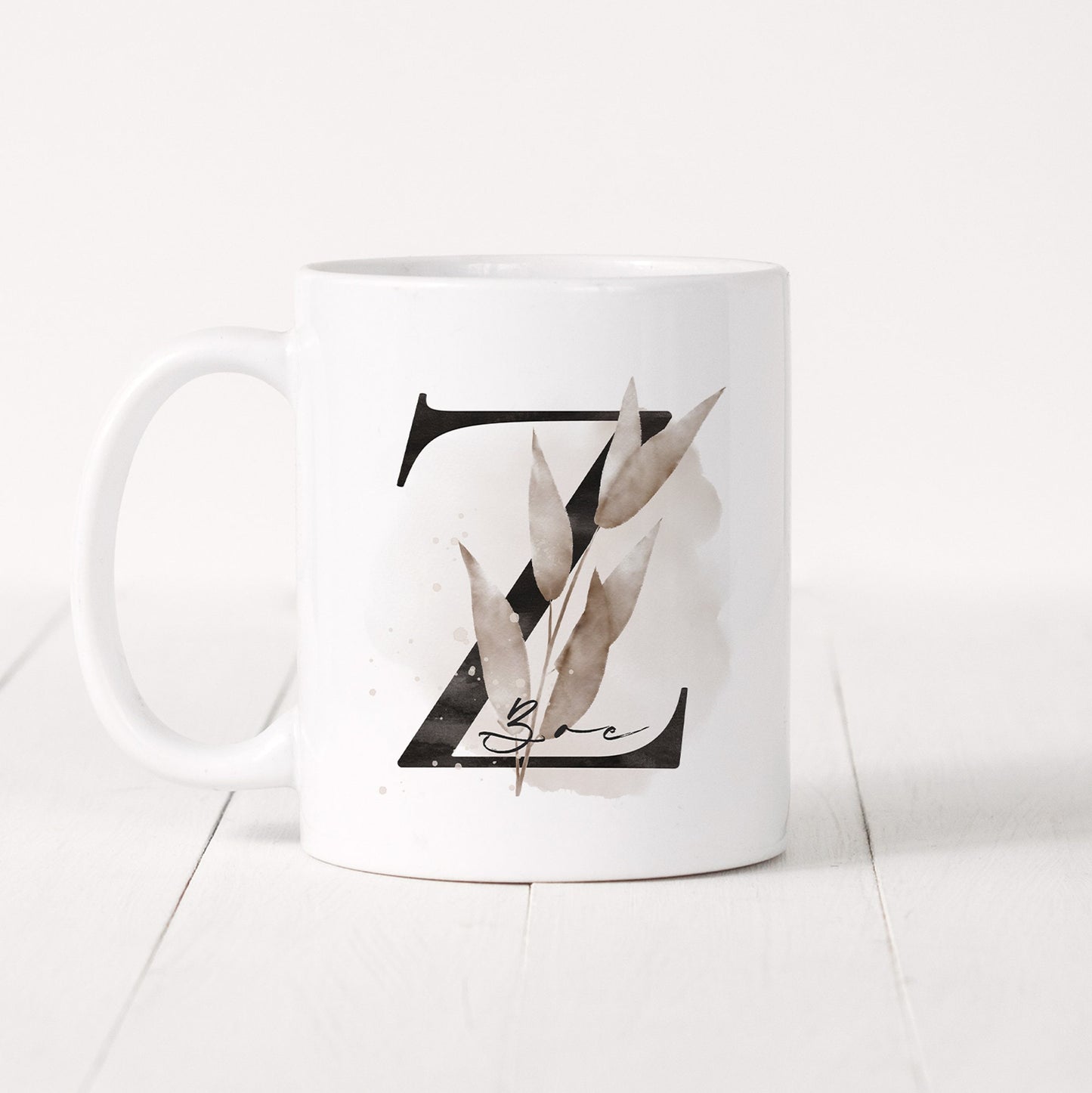 Tasse Personalisiert Namenstasse Buchstabentasse Buchstabe Name Blumen Floral Namensgeschenk