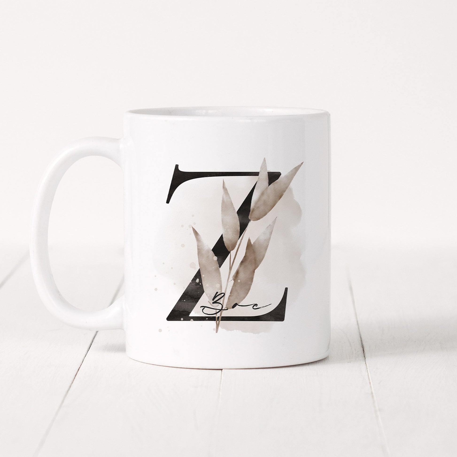 Tasse Personalisiert Namenstasse Buchstabentasse Buchstabe Name Blumen Floral Namensgeschenk