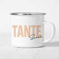 Tante Emaille Tasse Keramik Personalisiert mit Namen Verschiedene Farben Tante Geschenk Personalisiert Geburtstagsgeschenk
