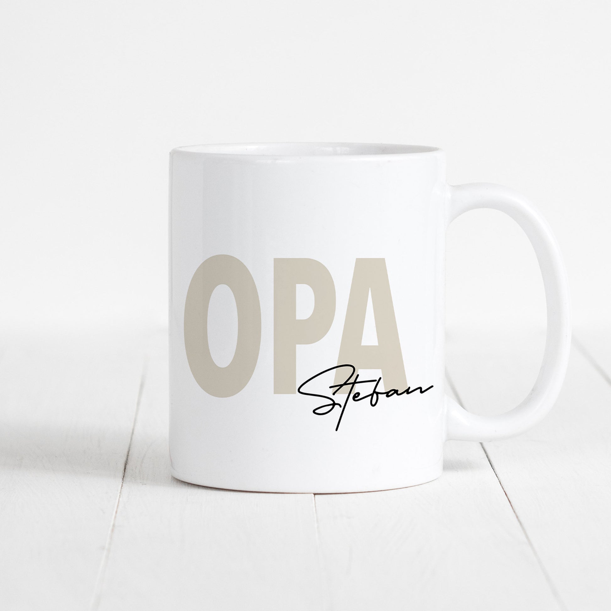 Opa Tasse Keramik Personalisiert mit Namen Verschiedene Farben Großvater Geschenk Geburtstag Vatertag Vatertagsgeschenk