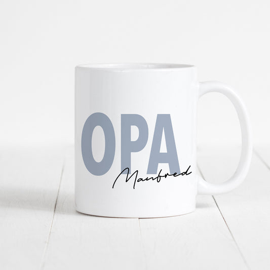 Opa Tasse Keramik Personalisiert mit Namen Verschiedene Farben Großvater Geschenk Geburtstag Vatertag Vatertagsgeschenk