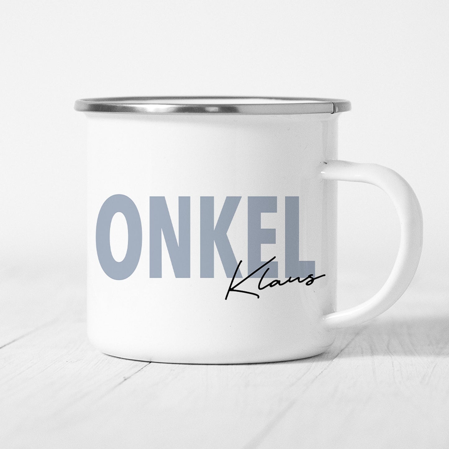 Onkel Tasse Emaille Personalisiert mit Namen Verschiedene Farben Onkel Geschenk Geburtstag