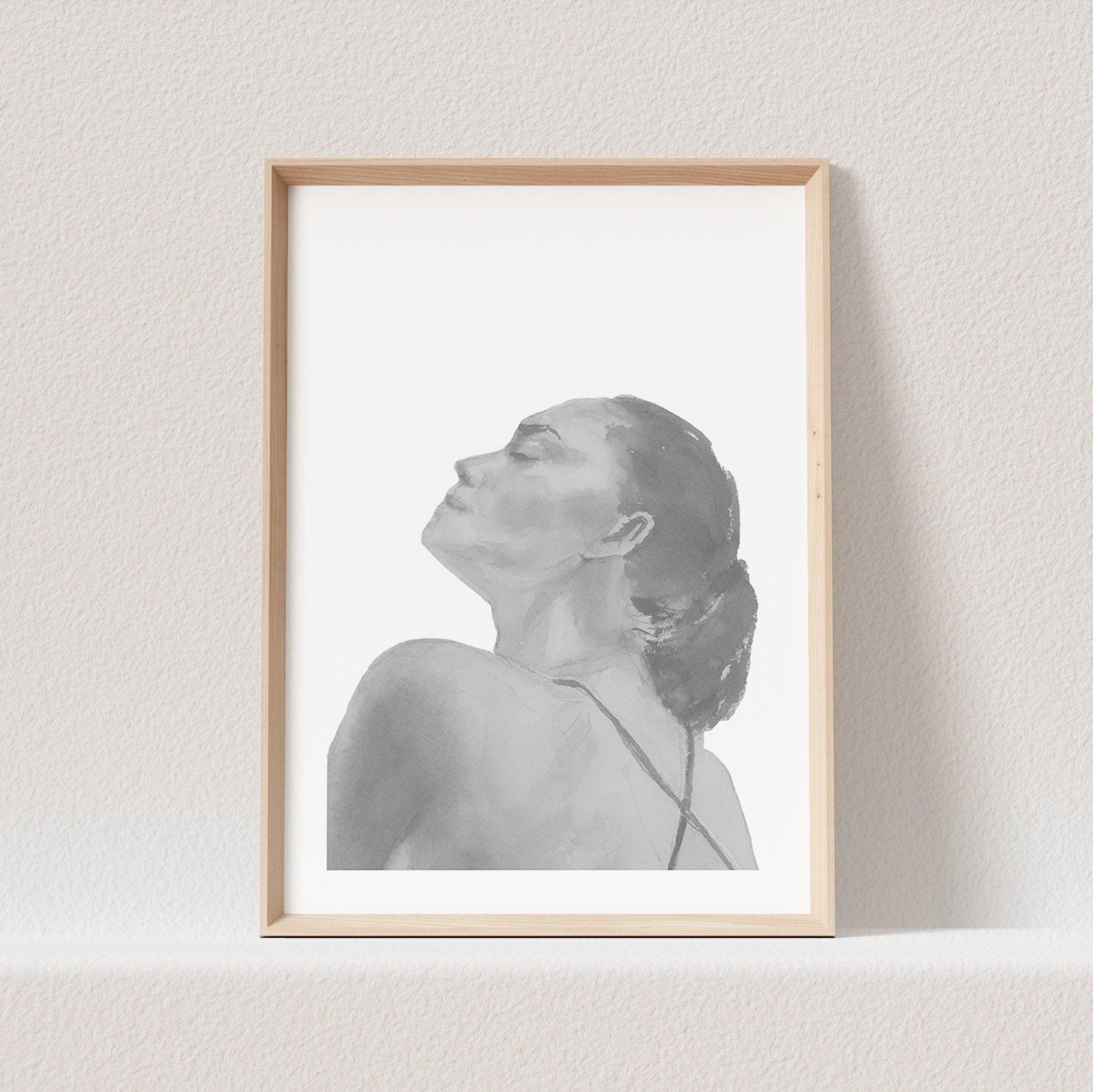 Frau im Badeanzug Bild Aquarell Kunstdruck Poster Sinnliche Frau Erotisches Wandbild Wanddeko Print