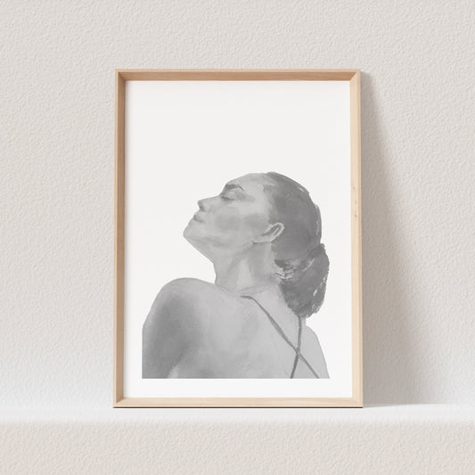 Frau im Badeanzug Bild Aquarell Kunstdruck Poster Sinnliche Frau Erotisches Wandbild Wanddeko Print