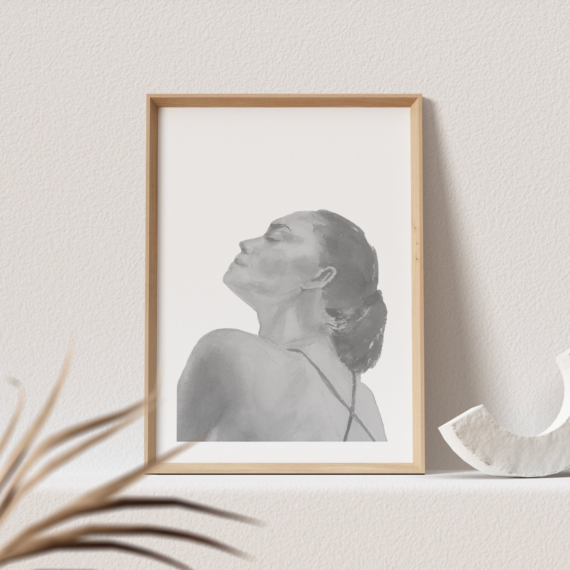 Frau im Badeanzug Bild Aquarell Kunstdruck Poster Sinnliche Frau Erotisches Wandbild Wanddeko Print