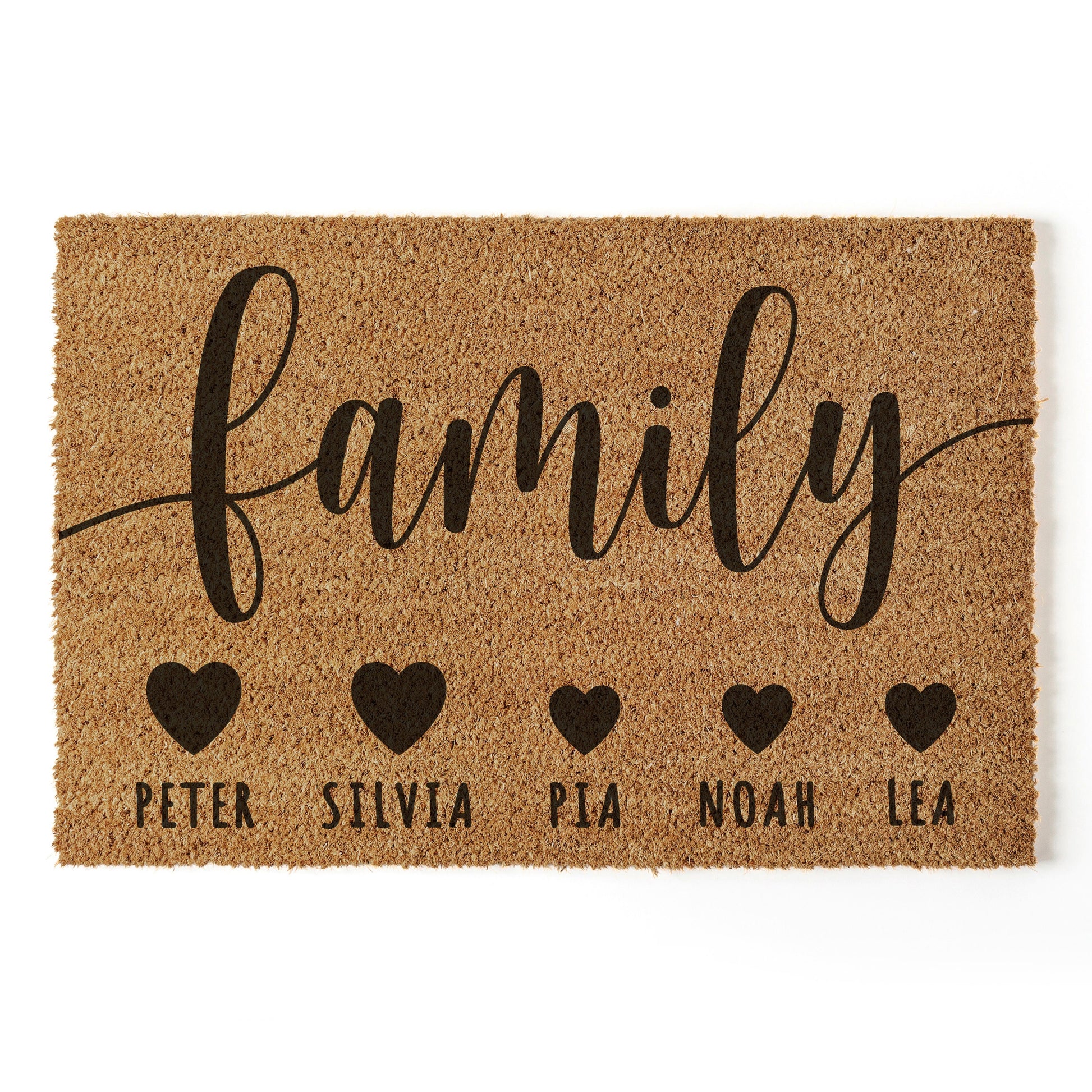 Fußmatte Familie Personalisiert Kokosfußmatte Family Namen