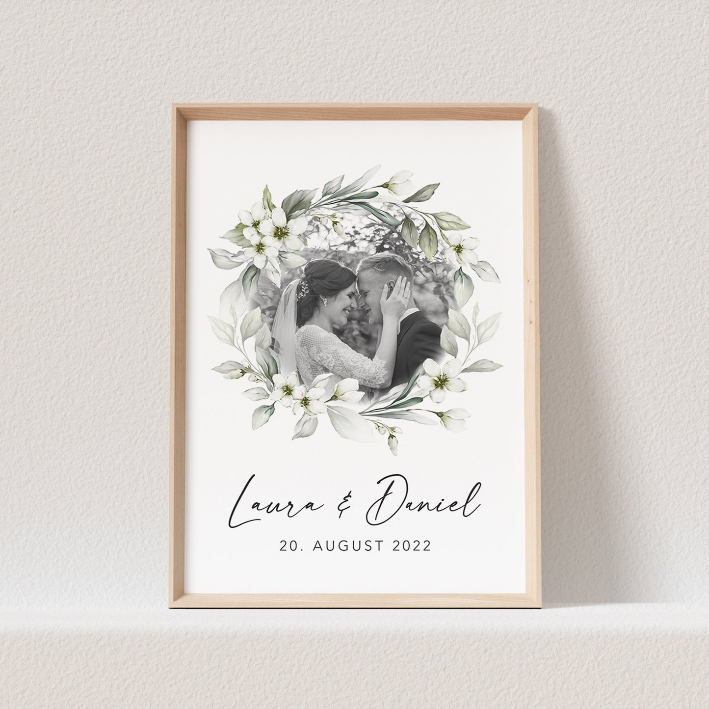 Hochzeitsposter Personalisiert mit Foto Poster Fotoposter Geschenkidee Zur Hochzeit Hochzeitstag Geschenk Hochzeitsgeschenk (OHNE RAHMEN)