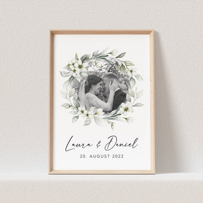 Hochzeitsposter Personalisiert mit Foto Poster Fotoposter Geschenkidee Zur Hochzeit Hochzeitstag Geschenk Hochzeitsgeschenk (OHNE RAHMEN)