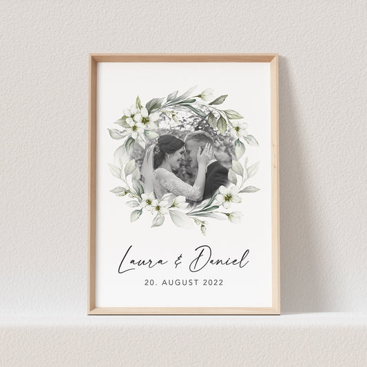 Hochzeitsposter Personalisiert mit Foto Poster Fotoposter Geschenkidee Zur Hochzeit Hochzeitstag Geschenk Hochzeitsgeschenk (OHNE RAHMEN)