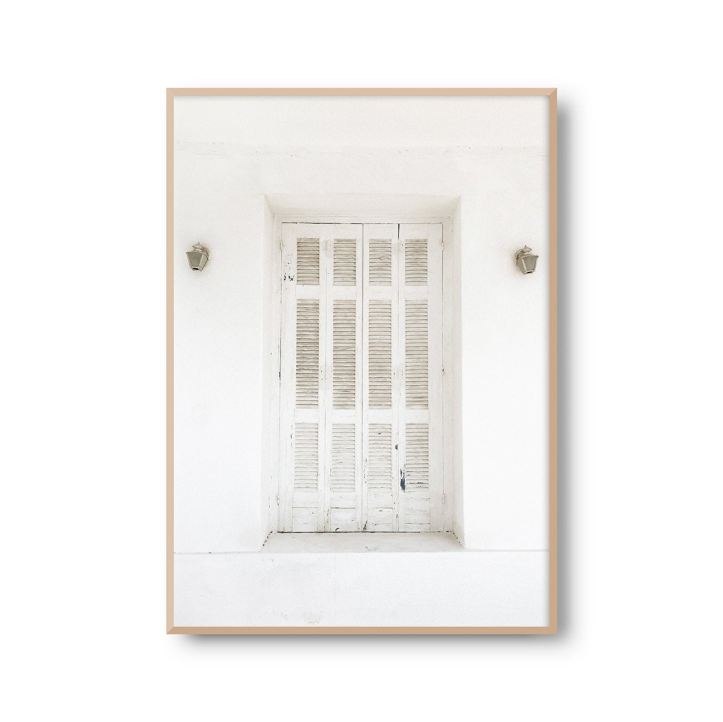 Fotoposter "Weiße Alte Tür" Tor Vintage Fotokunst Fotografie Poster Fotoprint Kunstdruck Bild Wanddeko Foto Wandbild Kunst (OHNE RAHMEN)