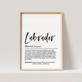 Labrador Geschenk Hundeposter Personalisiert Hundebild Definition Hunde Geschenk für Hundebesitzer (OHNE RAHMEN)