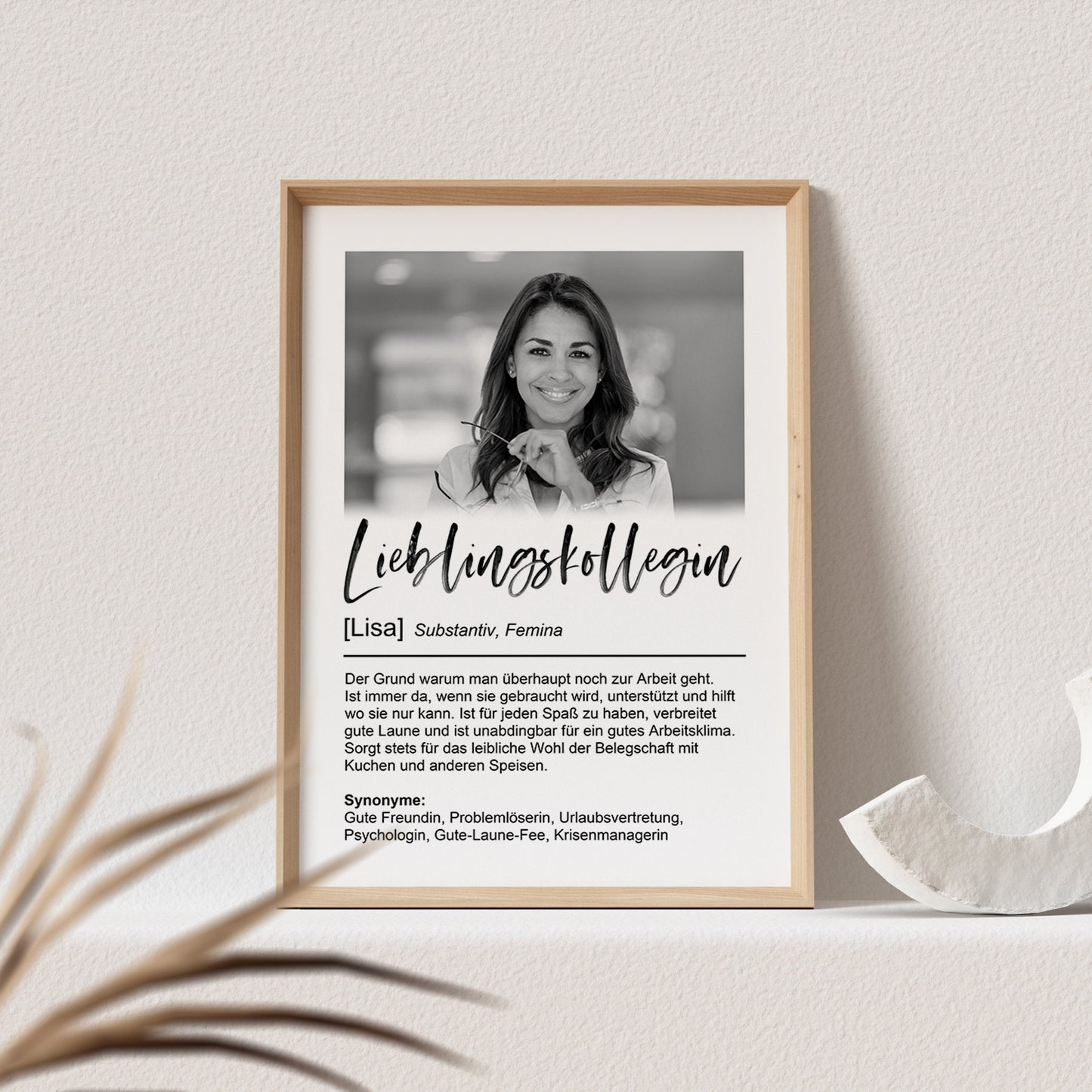 Kollegin Geschenk Lieblingskollegin Definition Poster Personalisiert Fotoposter Kollegin (OHNE RAHMEN)