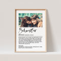 Schwester Definition Poster Mit Foto Personalisiert Geschenk Geburtstag (OHNE RAHMEN)