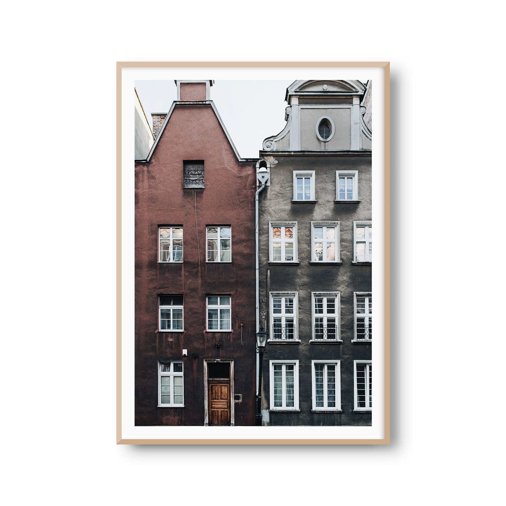 Wanddeko Poster "Schmale Häuser" Häuserfront Fotoprint Kunstdruck Bild Fotografie Print Wandbild Kunstdruck (OHNE RAHMEN)