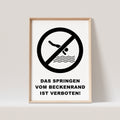 Springen Vom Beckenrand Verboten Poster Badezimmer Deko Bild Toilette Bad (OHNE RAHMEN)