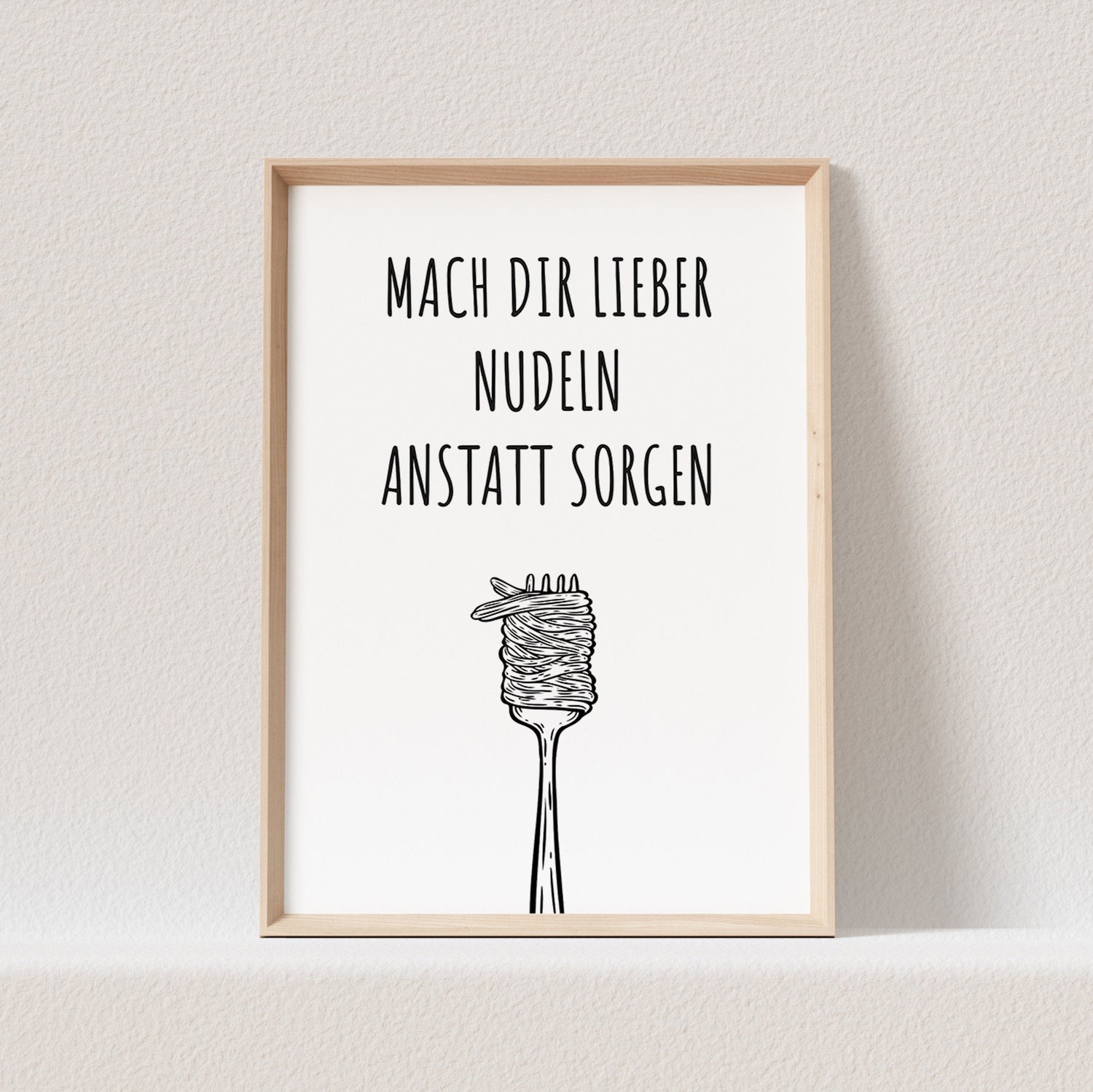 Poster Küche Pasta Bild Küche Lustig Küchenposter Spruch Nudeln Küchendekoration (OHNE RAHMEN)
