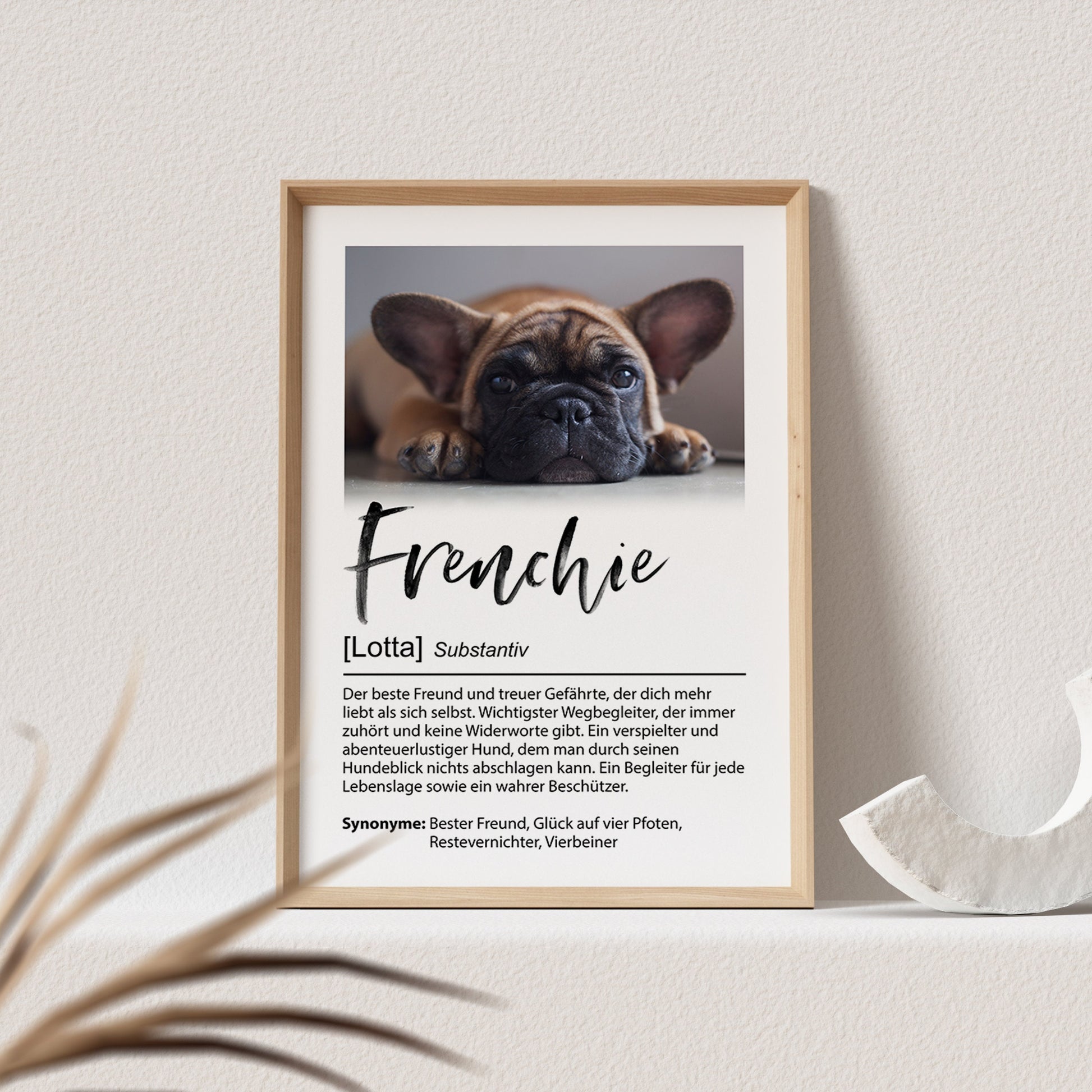 Hundeposter Personalisiert mit Foto Hundebild Hunderasse Definition Hunde Geschenk für Hundebesitzer (OHNE RAHMEN)