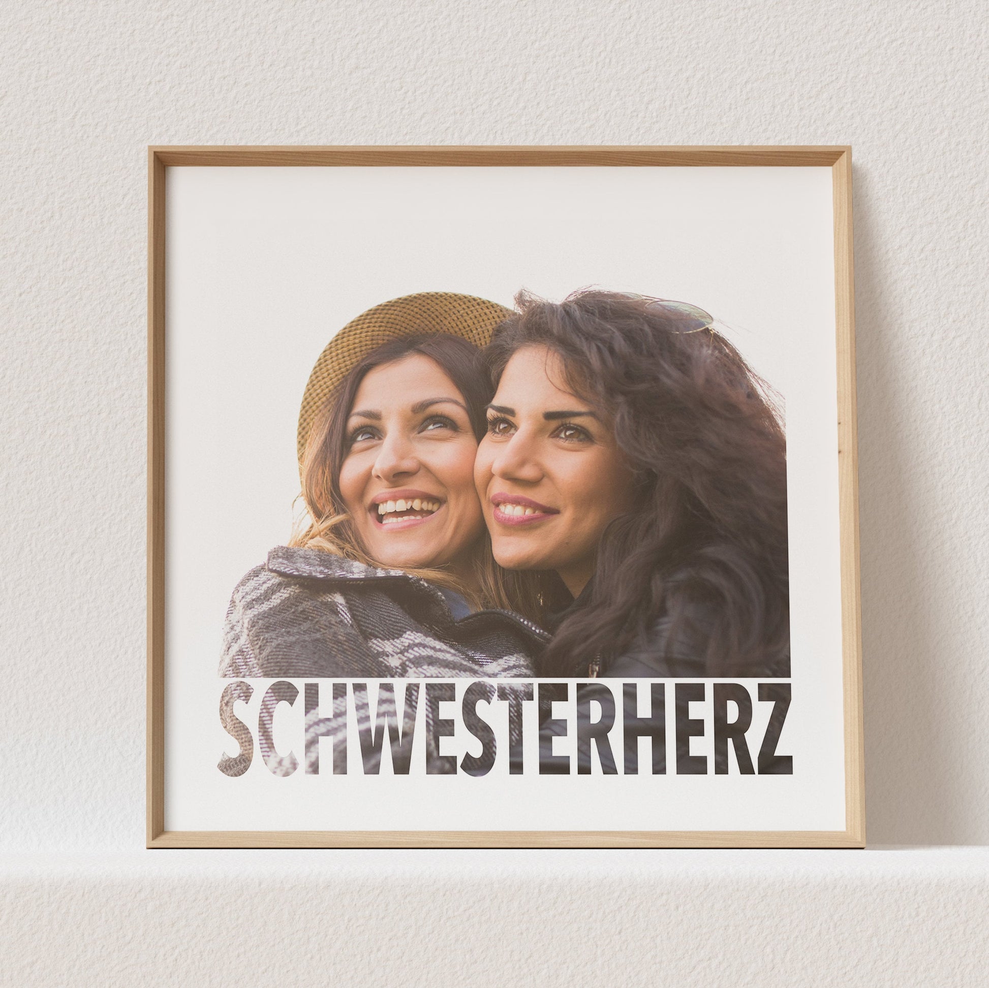 Schwesterherz Poster Mit Foto Personalisiert Geschenk Schwester Geburtstag (OHNE RAHMEN)