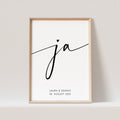 Ja Bild Hochzeit Hochzeitsgeschenk Poster Personalisiert Hochzeitsposter Namen Hochzeitstag Geschenk (OHNE RAHMEN)