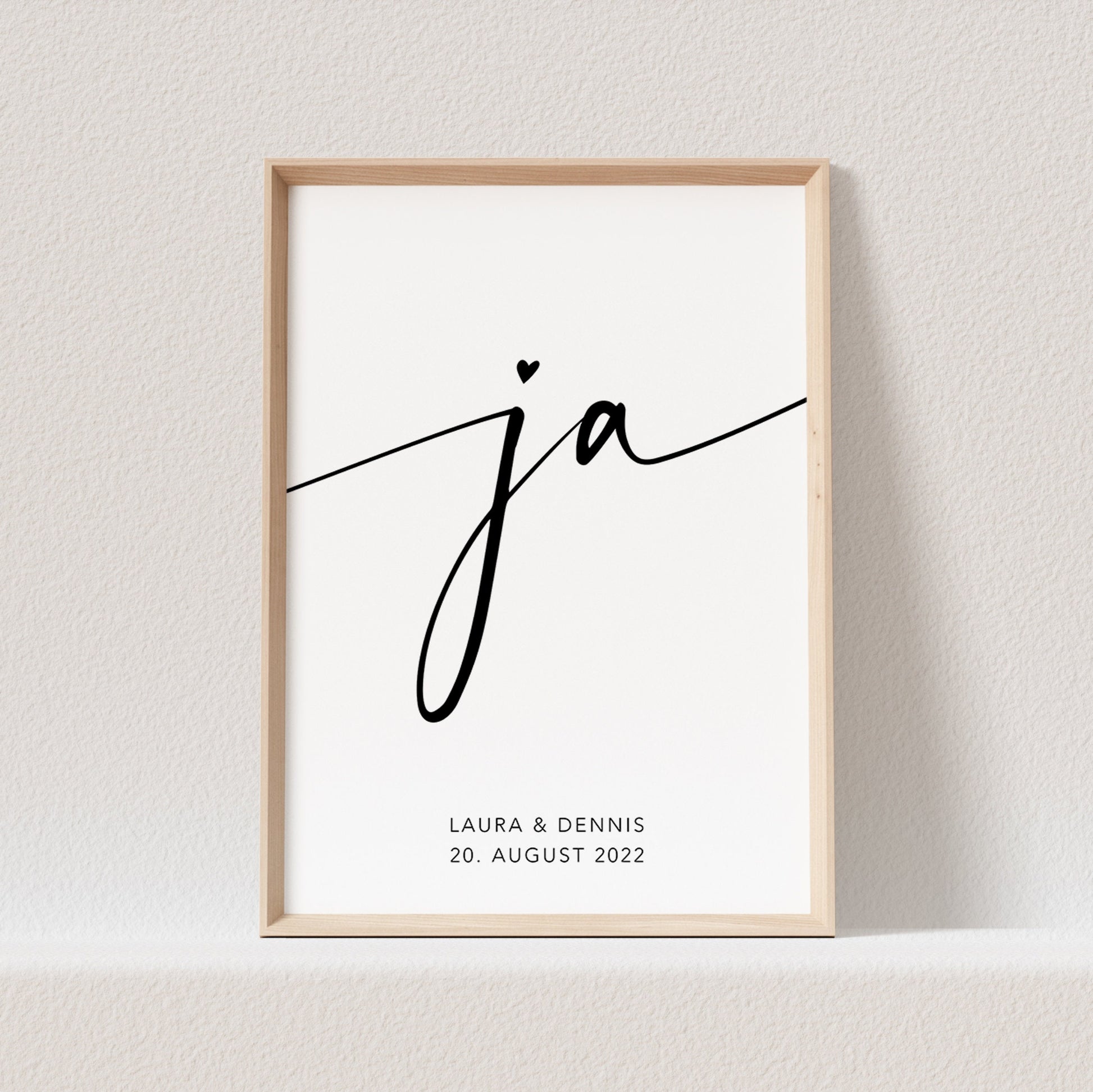 Ja Bild Hochzeit Hochzeitsgeschenk Poster Personalisiert Hochzeitsposter Namen Hochzeitstag Geschenk (OHNE RAHMEN)