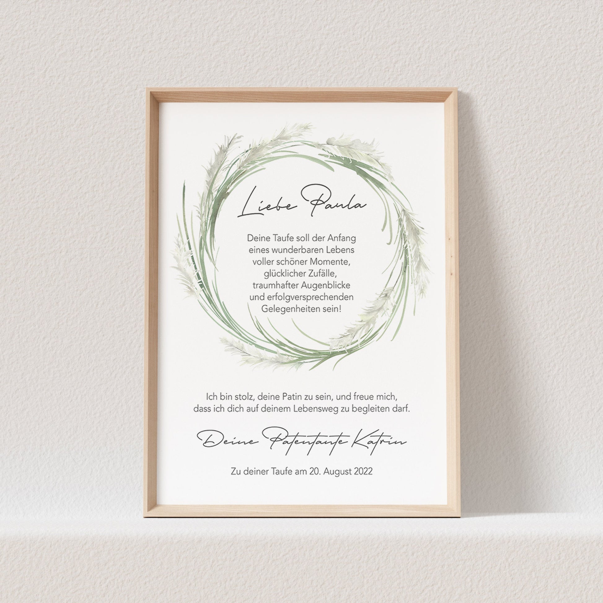 Patenbrief Taufe Patentante Taufpate Poster Personalisiert Geschenk Für Mein Patenkind (OHNE RAHMEN)