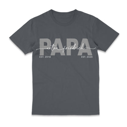 Papa Shirt Personalisiert Vater Geschenk Geburtstag T-Shirt Vatertagsgeschenk