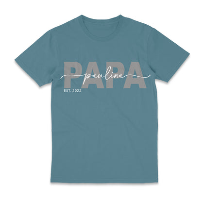 Papa Shirt Personalisiert Vater Geschenk Geburtstag T-Shirt Vatertagsgeschenk