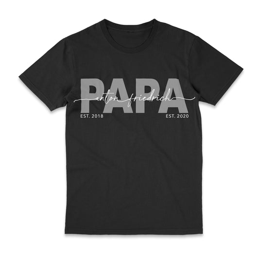 Papa Shirt Personalisiert Vater Geschenk Geburtstag T-Shirt Vatertagsgeschenk