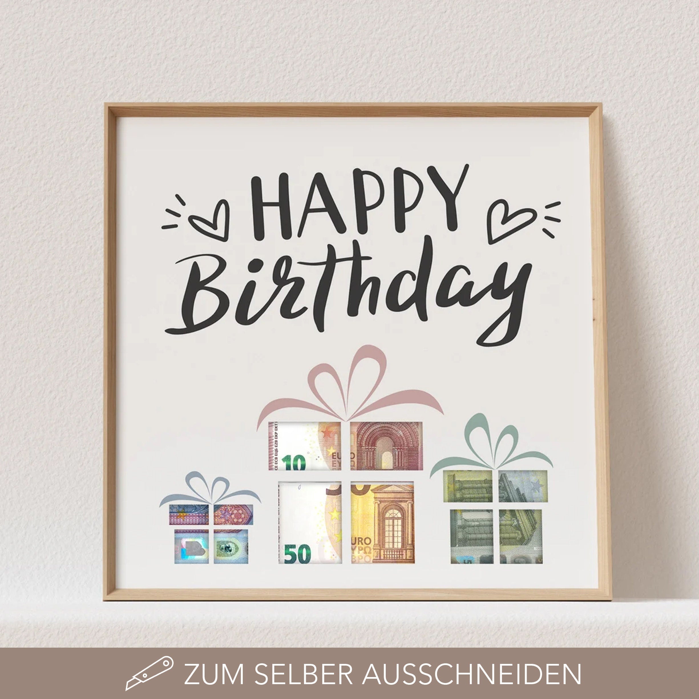 Geldkarte 'Happy Birthday' Für Enkelin – Mit Umschlag, Innen Blanko Zum Geld Einlegen