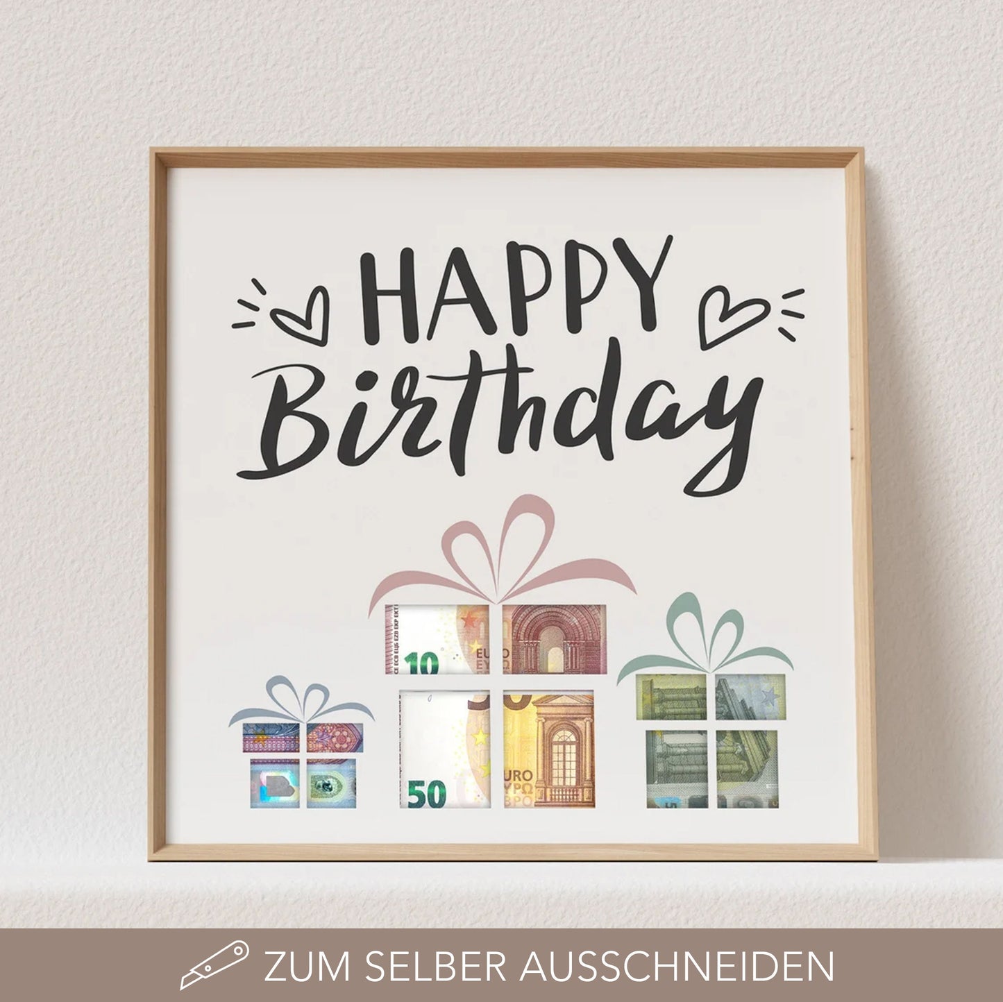 Geldgeschenk Geburtstag "Happy Birthday" Poster Geld Verschenken Geschenk Geburtstagsgeschenk (OHNE RAHMEN)