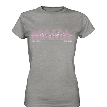 Mama Shirt Personalisiert Mutter Geschenk Geburtstag T-Shirt Muttertagsgeschenk