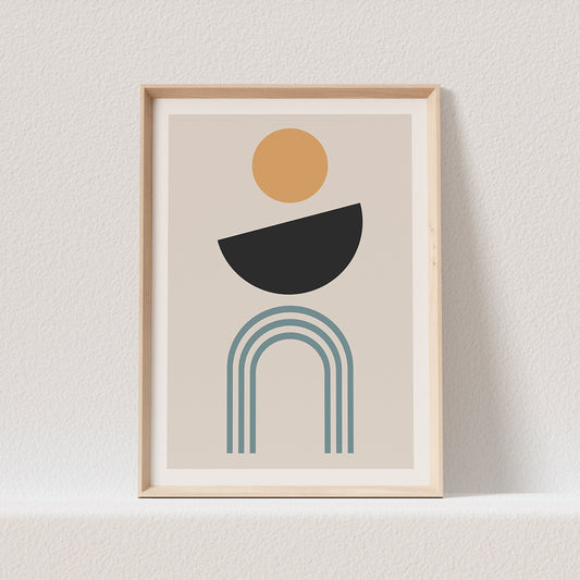 Minimalistisches Poster Boho Wanddekoration Abstraktes Bild Farbig (OHNE RAHMEN)