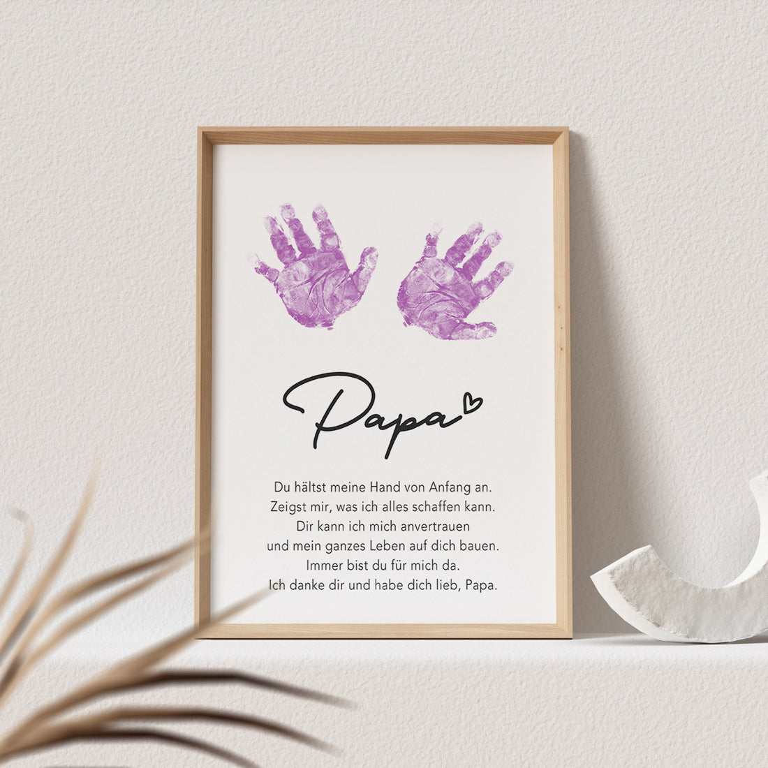 Handabdruck Papa Geschenk Poster Bild Vatertagsgeschenk Baby Personali DEL MÀ