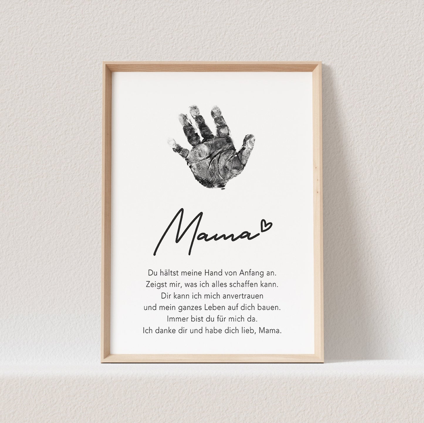 Handabdruck Papa Geschenk Poster Bild Vatertagsgeschenk Baby Personalisiert (OHNE RAHMEN)