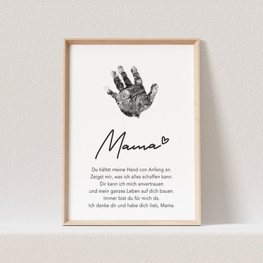Handabdruck Papa Geschenk Poster Bild Vatertagsgeschenk Baby Personalisiert (OHNE RAHMEN)