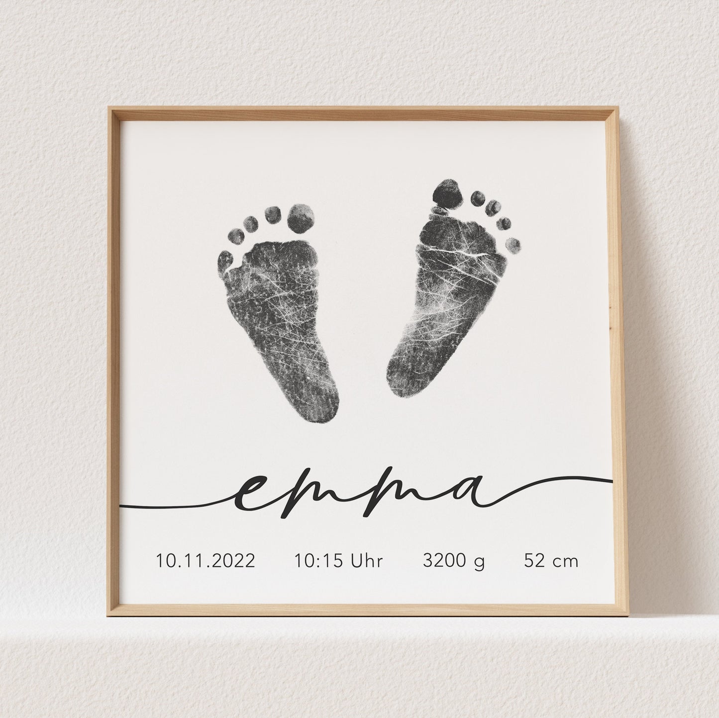 Fußabdruck Handabdruck Baby Poster Personalisiert Bild 1. Geburtstag Geschenk Zur Geburt (OHNE RAHMEN)