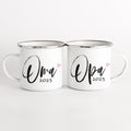 Oma Opa 2023 Emaille Tassen Werdende Großeltern Schwangerschaft Verkünden Geschenk