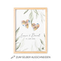 Geldgeschenk Hochzeit Personalisierbares Poster Mit Herzen & Olivenblätter Hochzeitsgeschenk Geld