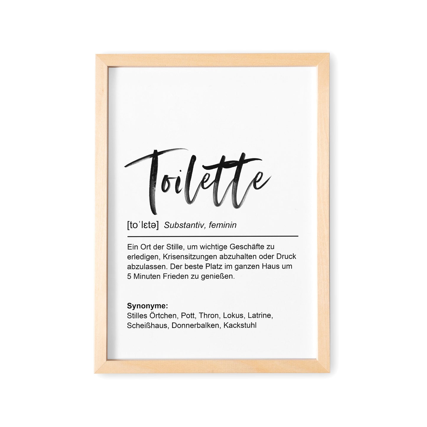 Badezimmer Deko Bild Poster Toilette Definition WC Schild Bad