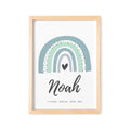 Geburtsposter Junge Babyposter Personalisiert Mit Regenbogen Poster Zur Geburt