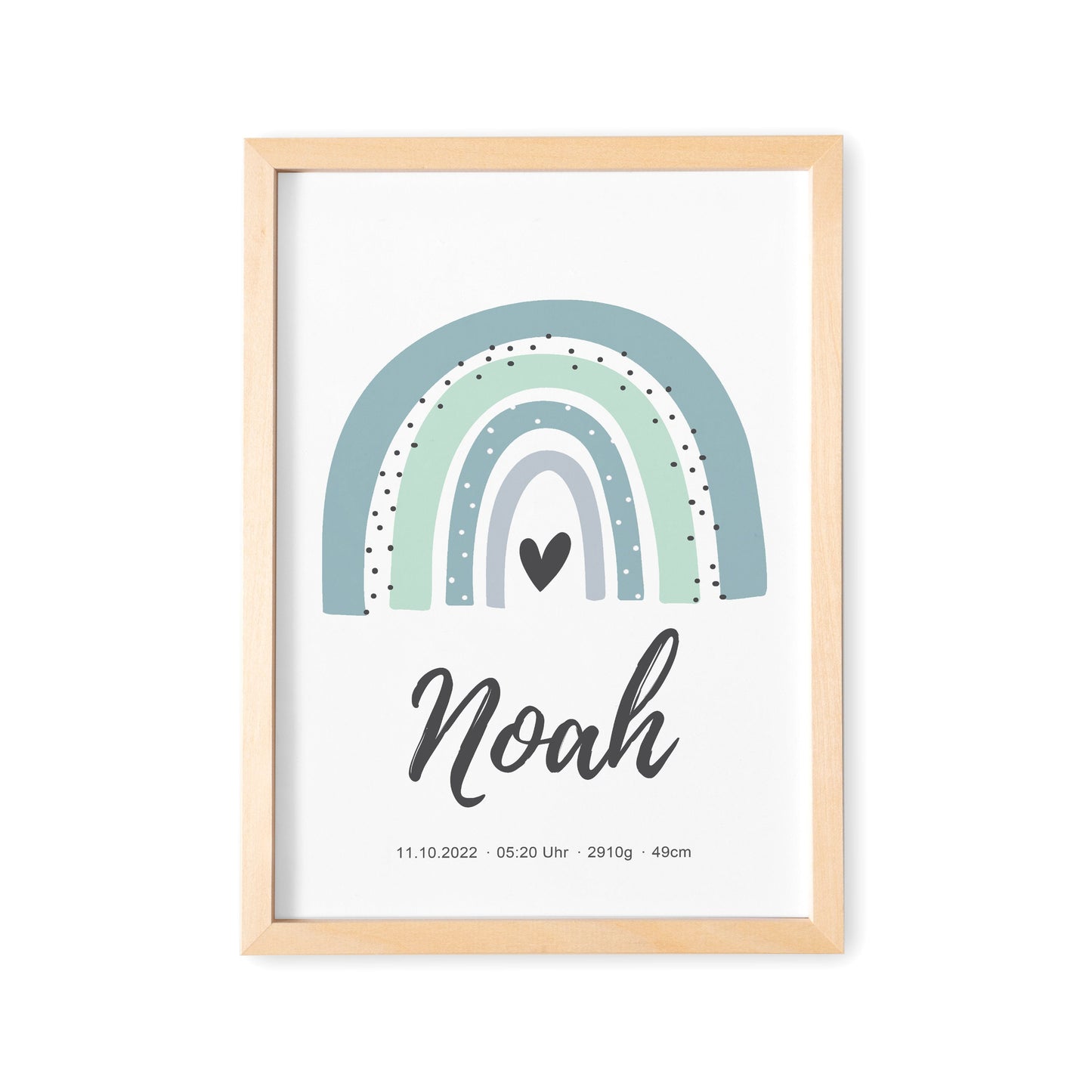 Geburtsposter Junge Babyposter Personalisiert Mit Regenbogen Poster Zur Geburt