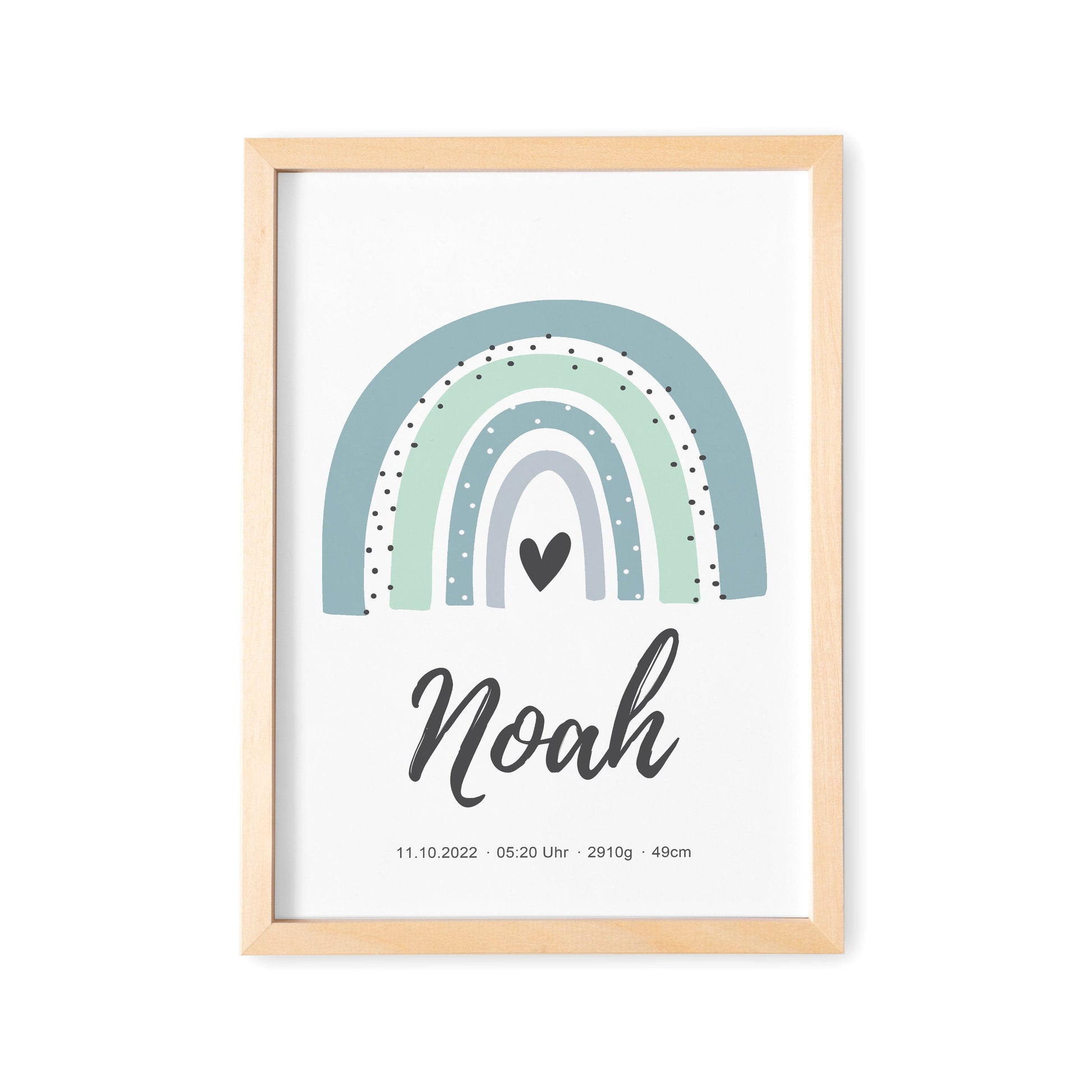 Geburtsposter Junge Babyposter Personalisiert Mit Regenbogen Poster Zur Geburt