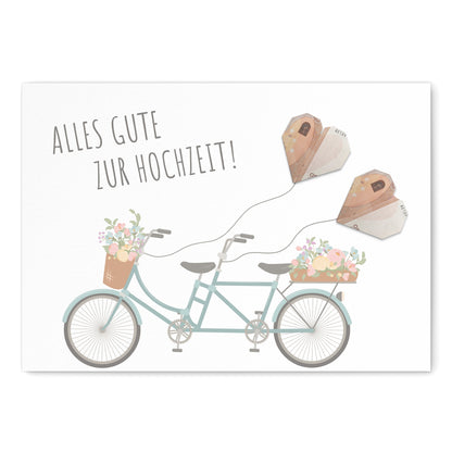 Hochzeitsgeschenk Geld Fahrrad Personalisiertes Geldgeschenk Zur Hochzeit Tandem Poster