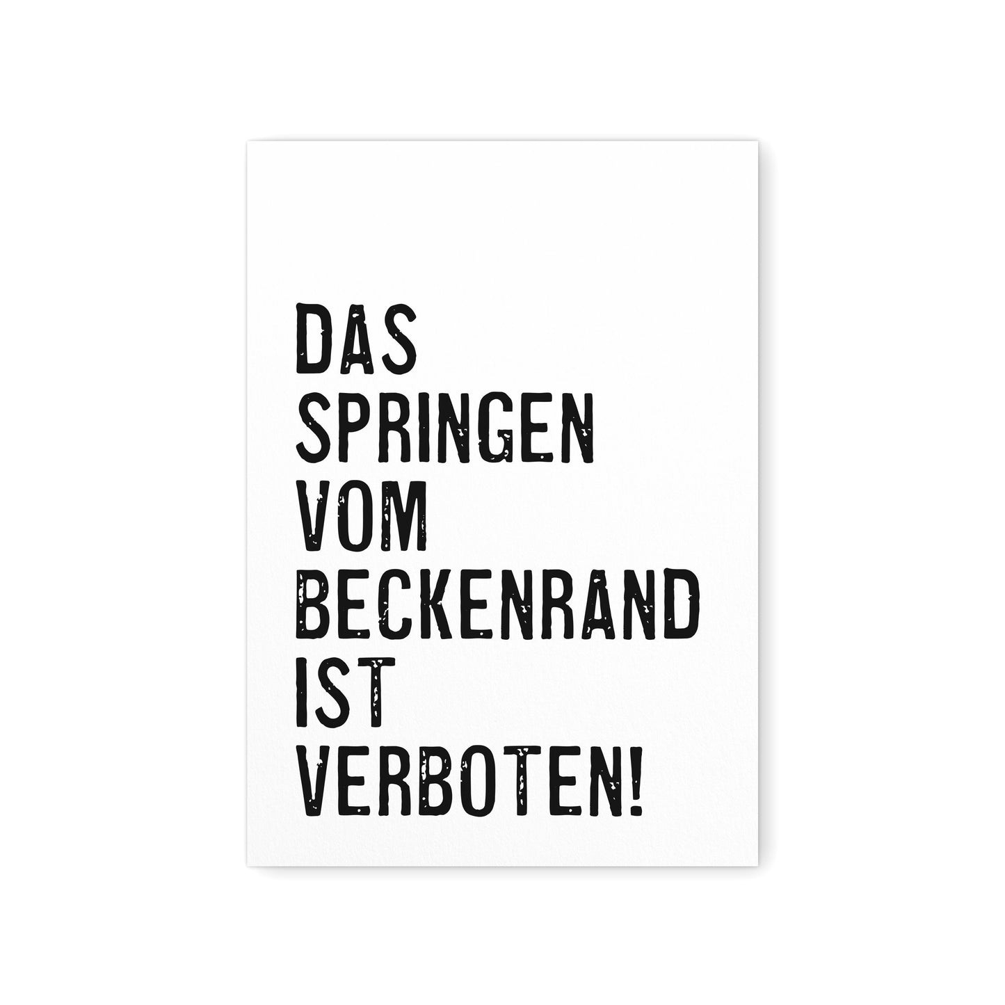 Badezimmer Deko Bad Bild Poster "Springen Vom Beckenrand Verboten"
