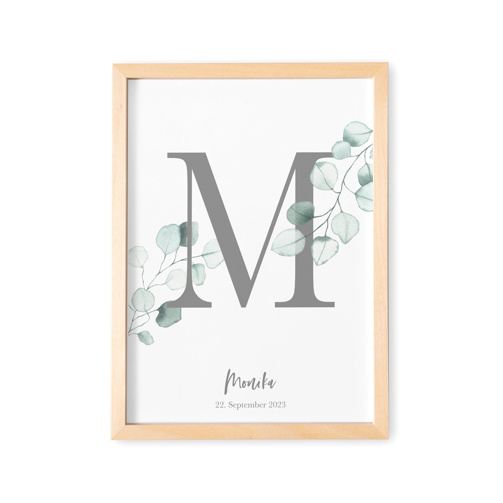 Geburtsposter Buchstaben Poster Personalisiert Mit Eukalyptus Babyposter
