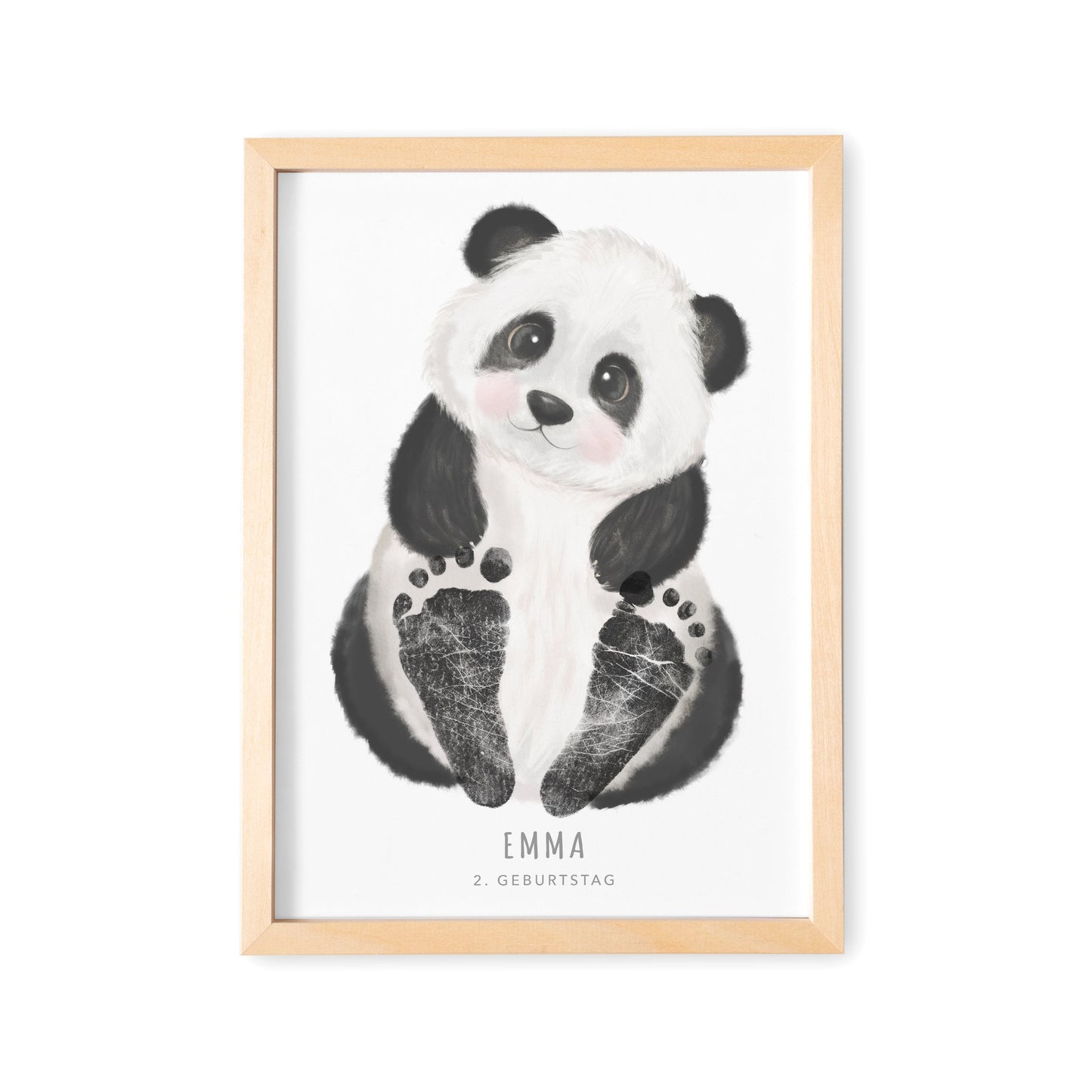 Fußabdrücke Baby Poster Panda Fußabdruck Babygeschenk Geschenk Zur Geburt Personalisiert